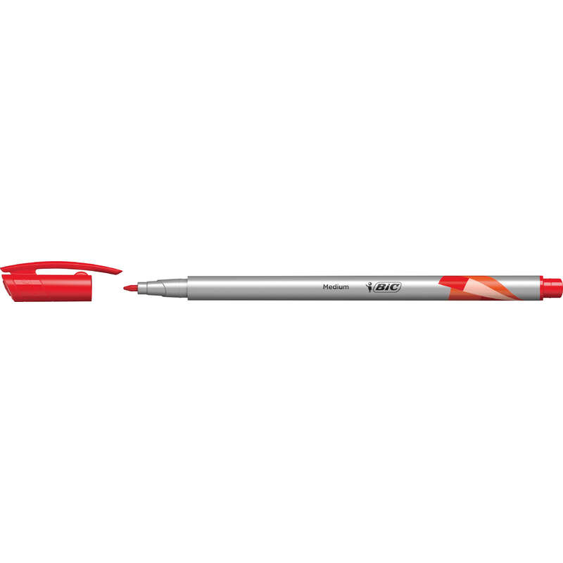 Bic Intensity Medium Rotulador de Punta Media de 0.8mm - Tinta con Base de Agua - Color Rojo · Pack de 12 uds.