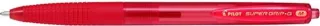 Pilot Boligrafo de Bola Retractil SuperGrip G - Punta Redonda 1.0mm - Trazo 0.4mm - Tinta de Aceite - Grip Ergonomico - Color Rojo · Pack de 12 uds.