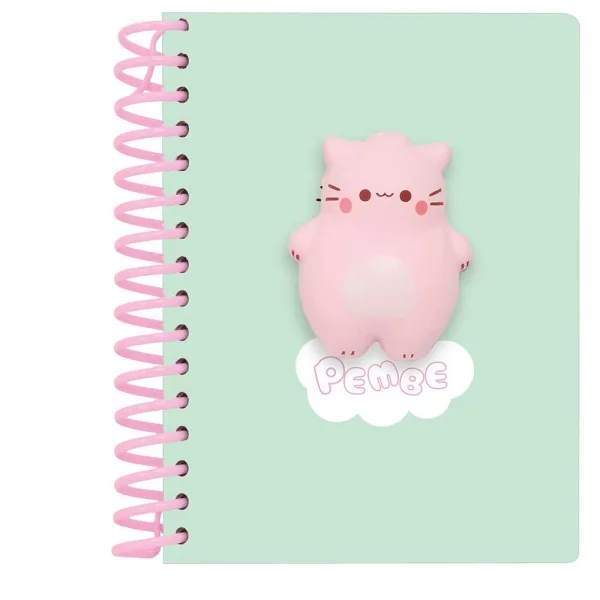 Safta Pembe The Pink Cat Bloc de Notas con Anillas - Frontal Antiestres - 135x19x179mm - Color Menta
