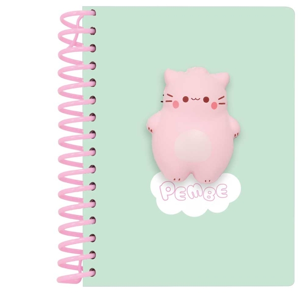 Safta Pembe The Pink Cat Bloc de Notas con Anillas - Frontal Antiestres - 135x19x179mm - Color Menta