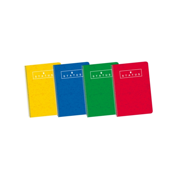 Enri Status Fº Tapa Dura Cuaderno Espiral 4x4 con Margen 80 Hojas Surtido - Resistente Tapa Dura - Cuaderno Espiral de Alta Calidad - 80 Hojas con Margen - Colores Surtidos · Pack de 5 uds.
