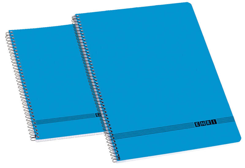 Enri Oficina 4º Tapa Blanda Cuaderno Espiral - Tamaño 4º - Cuadricula 4x4 - Color Azul · Pack de 10 uds.