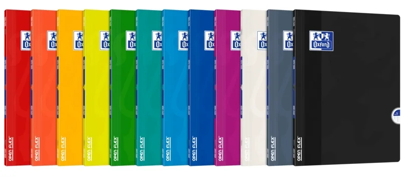 Oxford Openflex Libreta Grapada Tapa Plastico A4+ Seyes - Resistente Tapa de Plastico - Formato A4+ - Hojas con Lineas Seyes - con Margen · Pack de 10 uds.