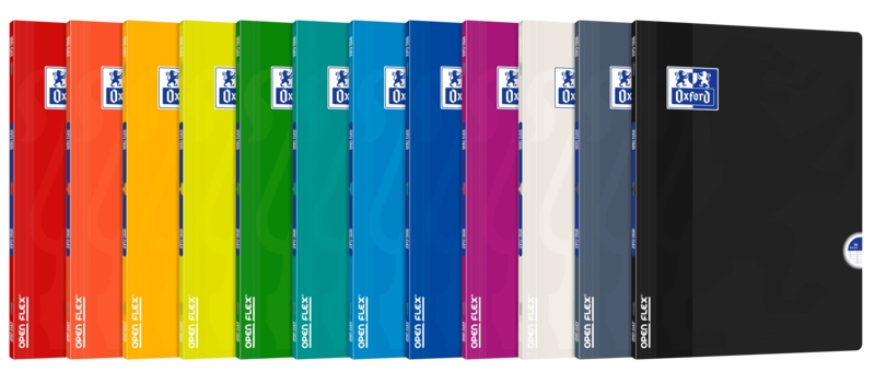 Oxford Openflex Libreta Grapada Tapa Plastico A4+ Seyes - Resistente Tapa de Plastico - Formato A4+ - Hojas con Lineas Seyes - con Margen · Pack de 10 uds.