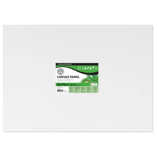 Daler Rowney Simply Carton Entelado - 250g - 50x70cm - Imprimacion Triple - Grano Medio - 100% Algodon sin Acido - 250g - Color Blanco
