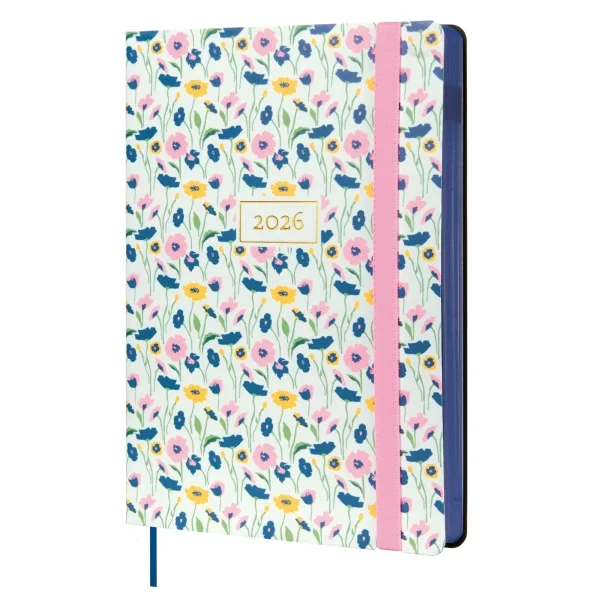 Finocam Flexi Joy Agenda en Catalan - Anual 2026 - Tapa Blanda - Formato FA5 - 151x23x214mm - 1 Dia por Pagina - Tematica de Flores