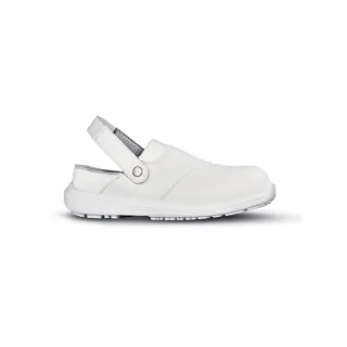 Upower Sinergy O Calzado de Seguridad para Mujeres - Talla 35 - Empeine en Microfibra, Puntal Composite, Suela Antideslizante PU/PU, Correa Ajustable, Proteccion SB e a FO SR - Color Blanco