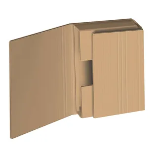 Dohe Estuche de Envio Automontable de Embalaje - Carton Marron de Canal - Solapas Ajustables - Multiples Pliegues para Adaptar Tamaño - Resistente y Practico