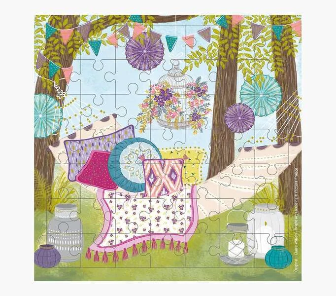 Pictura Tarjeta Puzzle - 15.5x15.5cm - Tematica Hamaca - 49 Piezas - Incluye Sobre Blanco - Certificacion FSC