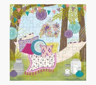 Pictura Tarjeta Puzzle - 15.5x15.5cm - Tematica Hamaca - 49 Piezas - Incluye Sobre Blanco - Certificacion FSC