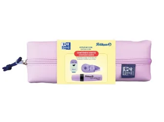 Oxford Kangoo Live and Go Estuche Rectangular Mediano - Incluye Material Escolar en Colores a Juego - Goma de Borrar - Cinta Correctora - Marcador - 22x3.5x7cm - Colores Surtidos