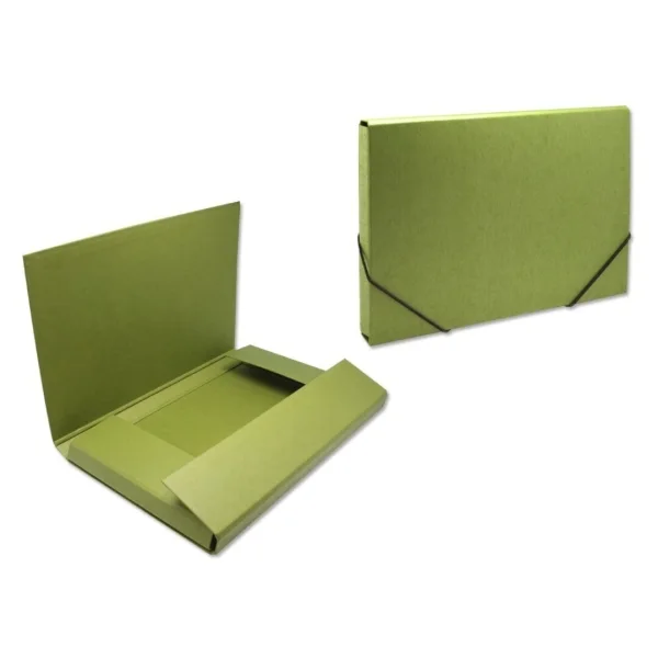 Bismark Carpeta para Proyectos - Medidas 350x230x30mm - Fabricada en Carton - Cierre con Gomas - Color Verde