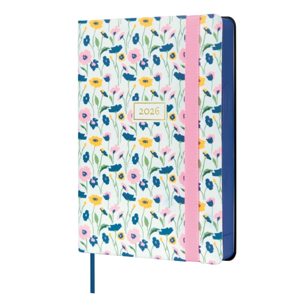 Finocam Flexi Joy Agenda en Catalan - Anual 2026 - Tapa Blanda - Formato F4 - 120x23x172mm - 1 Dia por Pagina - Tematica de Flores