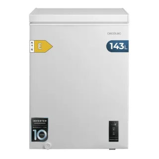 Cecotec Bolero CoolMarket Chest 143P White E Congelador Horizontal Convertible - Capacidad 143L - Silencioso 37dB - Temperatura Regulable - Alarma de Puerta Abierta - Cesta con Asas - Color