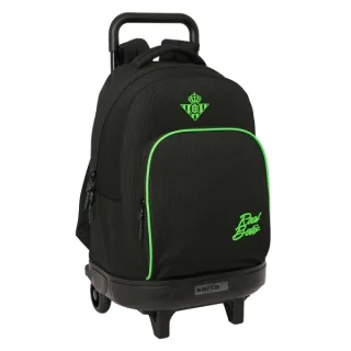 Safta Real Betis Balompie Mochila con Carro - Extraible - 33L - Portabotellas - Tarjeta de Identificacion Personal - Doble Tirador - Asa de Mano - Bolsillo Frontal - 33x45x22cm - Color Negro