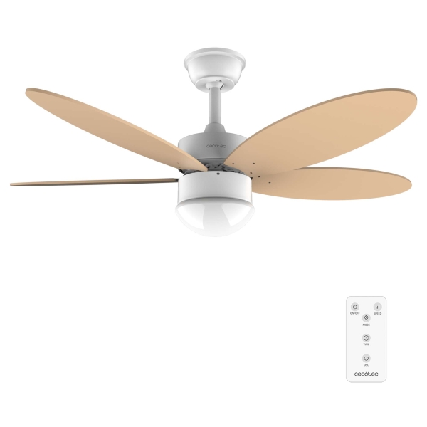 Cecotec EnergySilence Aero 4260 Orange Ventilador de Techo con 5 Aspas Reversibles y Luz LED Integrada - 40W - Diametro de 42" - Temporizador - 6 Velocidades - Modo Invierno - Color Naranja