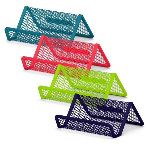 ErichKrause Compass Reef Tarjetero de Sobremesa - Acero Inoxidable - Malla Metalica - Color Negro · Pack de 24 uds.