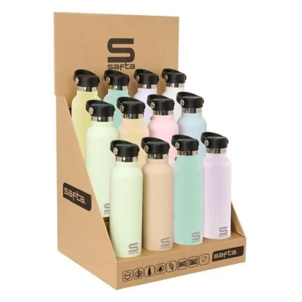 Safta Expositor con 12 Botellas de 600ml - Colores Surtidos