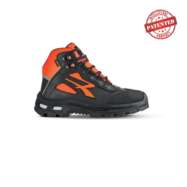 Upower Spirit S Zapato de Seguridad Alto - Talla 35 - Forro de Cuero de Grano Suave, Puntera Resistente a la Abrasion, Repelente al Agua, Forro Gore-Tex, Proteccion S7S CI FO SR - Color Gris