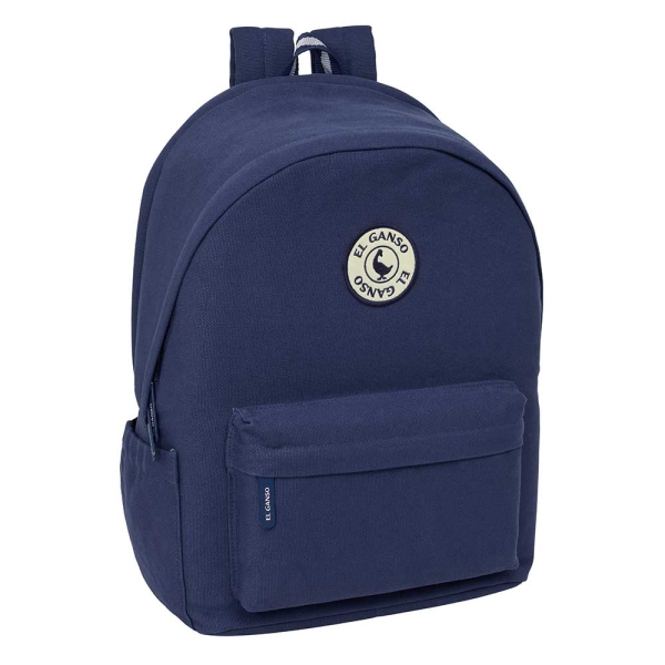 Safta el Ganso Jeans Mochila para Portatiles hasta 15.6" - Bolsillo para Tablet hasta 11" - Antirrobo - Asa de Mano - Conector USB - Acolchada - 31x44x18cm - Color Azul Marino