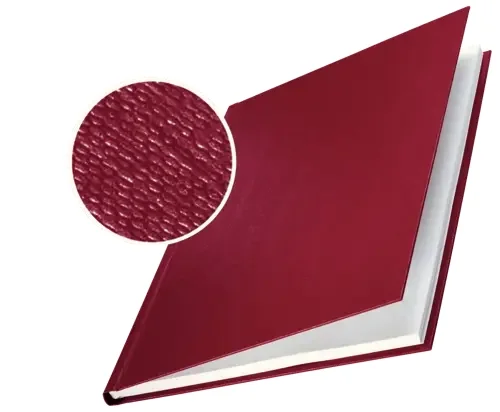 Leitz Pack de 10 Tapas Rigidas Impressbind 7mm - Capacidad de 36-70 Hojas A4 - Encuadernacion de Alta Calidad - Exterior Superficie de Lino Lacada - Papel Blanco sin Acido - Color Burdeos