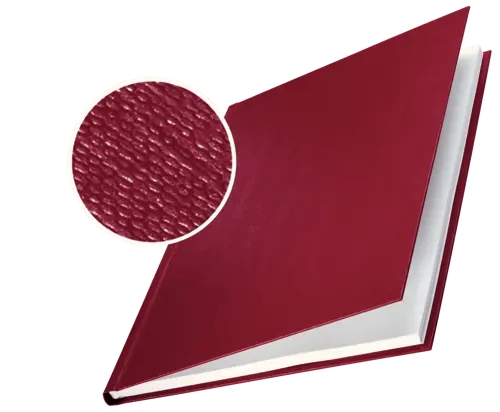 Leitz Pack de 10 Tapas Rigidas Impressbind 7mm - Capacidad de 36-70 Hojas A4 - Encuadernacion de Alta Calidad - Exterior Superficie de Lino Lacada - Papel Blanco sin Acido - Color Burdeos
