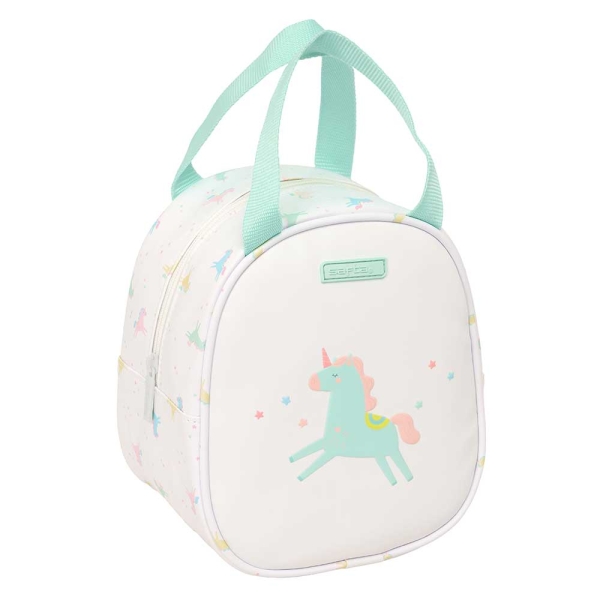 Safta Unicornio Neceser Termo de 5.85L - Interior Forrado en Aluminio - Asa Superior - 190x140x220mm - Color Blanco