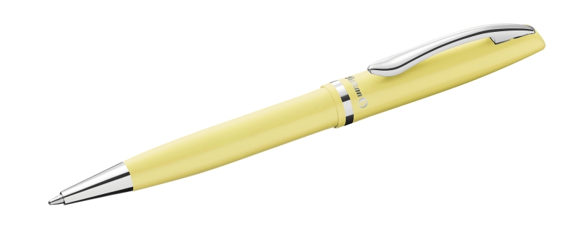 Pelikan Jazz Pastel Boligrafo con Mecanismo de Giro - Punta Mediana - Cuerpo Lacado - Recargable - Color Amarillo Pastel