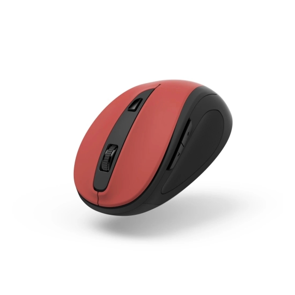 Hama Mw-400 V2 Raton Optico Inalambrico para Diestros 1600dpi - Ergonomico - Rango 10m - USB-A RF 2.4GHz - 6 Botones - 6.5x4.2x9.6cm - Color Negro y Rojo