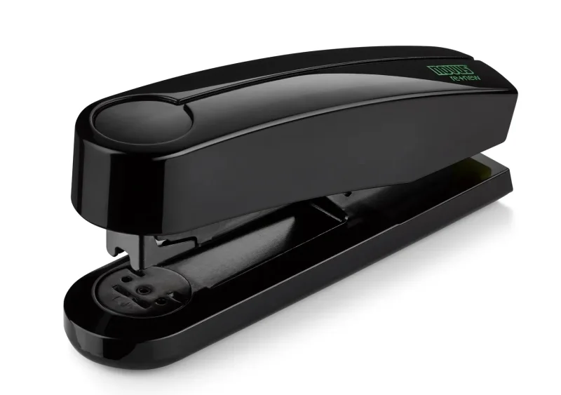 Novus B4 re+new Grapadora de Sobremesa - Fabricada con Plastico Reciclado - Hasta 40 Hojas - Grapado Abierto, Cerrado y Clavado - Incluye 200 Grapas - Color Negro