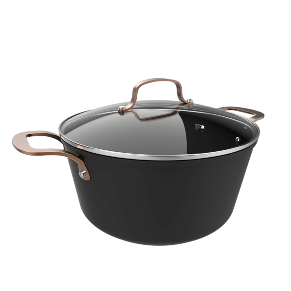 Cecotec Polka Fantasy Olla de 28cm de Diametro - Capacidad de 7.1L - Aluminio Forjado - Tapa de Cristal Templado - Asas de Acero Inoxidable - Antiadherente - Compatible con Induccion - Color