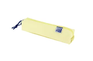 Oxford Live & Go Estuche Cuadrado Pequeño - Material Acolchado - Goma Elastica para unirlo al Cuaderno - Color Amarillo