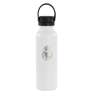 Safta Real Madrid 1ª Equipacion 24/25 Botella Reutilizable 600ml - Doble Pared con Aislamiento - Base de Silicona - Conserva Temperatura 12h Caliente / 24h Caliente - 25x7.3x7.3cm - Color Bl