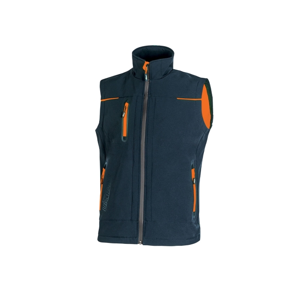 Upower Universe Chaleco Softshell Impermeable - Talla 2XL - Transpirable, Resistente al Viento, Forro Micropolar, Cremallera Impermeable, Bolsillo Free Sound, Detalles Reflectantes, Protecci