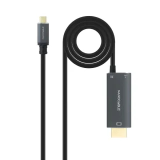 Nanocable Cable USB-C/M-HDMI 2.1+USB-C/H PD 1.8 M