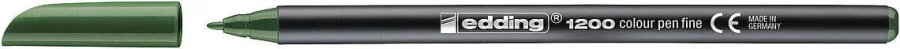 Edding 1200 Rotulador - Punta Redonda - Trazo 1mm - Tinta con Base de Agua - Color Verde Oliva · Pack de 5 uds.