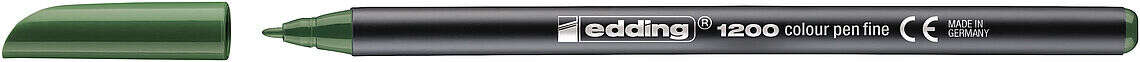 Edding 1200 Rotulador - Punta Redonda - Trazo 1mm - Tinta con Base de Agua - Color Verde Oliva · Pack de 5 uds.
