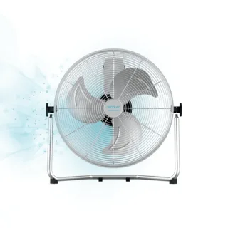 Cecotec EnergySilence 4100 Pro Ventilador Industrial de Suelo con 3 Aspas Metalicas - 100W - Silencioso - 3 Velocidades - Inclinacion Ajustable - Base Estable - Rejilla Protectora - Acero In
