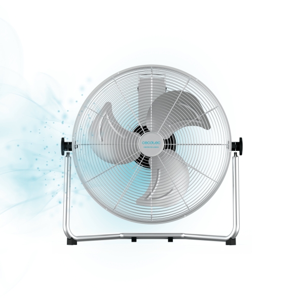 Cecotec EnergySilence 4100 Pro Ventilador Industrial de Suelo con 3 Aspas Metalicas - 100W - Silencioso - 3 Velocidades - Inclinacion Ajustable - Base Estable - Rejilla Protectora - Acero In