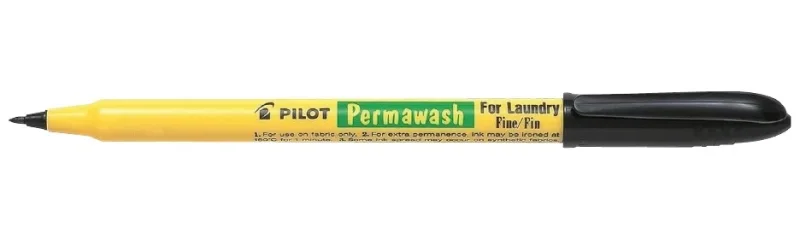 Pilot Permawash Rotulador Permanente para Textil - Punta de 2mm - Color Negro · Pack de 12 uds.