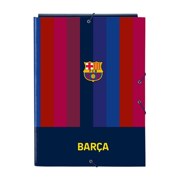 Safta F.C.Barcelona 1ª Equipacion 26/27 Carpeta de 3 Solapas - Formato Folio - Cierre con Gomas Elasticas - Tapas Duras Forradas - 26x33.5x2.5cm - Color Rojo y Azul