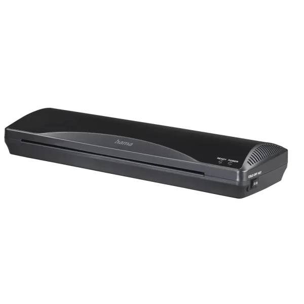 Hama Plastificadora A3 - Laminas hasta 0.6mm - Uso en Caliente y Frio - Velocidad Laminacion 250mm/min - Calentamiento en 4 Minutos - Boton de Liberacion - 44x14x6.5cm - Color Negro