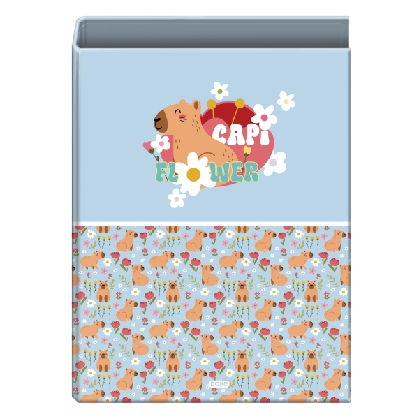 Dohe Capi Flower Carpeta con 4 Anillas de 40mm - Formato Folio - Guardas Impresas - Cubierta de Carton Plastificado - 26x34x6cm - Multicolor