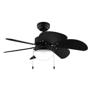 Cecotec EnergySilence Aero 3600 Vision Full Black Ventilador de Techo con 6 Aspas y Lampara Integrada - 50W - Diametro de 36" - 3 Velocidades - Modo Invierno/Verano - Control por Cadena - Co