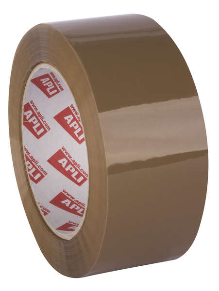 Apli Precinto Basic Pp Acrilico - 48mm x 132m - Resistente al Agua y al Envejecimiento - Facil de Cortar - Marron · Pack de 36 uds.