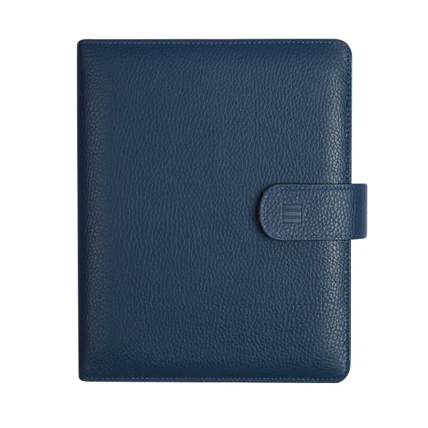 Finocam Open Piel Andrea Agenda Organizador en Catalan - Anual 2026 - Formato 1000 - 205x43x249mm - Semana Vista en Vertical - Color Azul