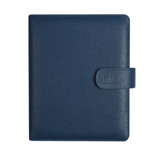 Finocam Open Piel Andrea Agenda Organizador en Catalan - Anual 2026 - Formato 1000 - 205x43x249mm - Semana Vista en Vertical - Color Azul