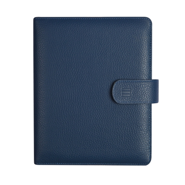 Finocam Open Piel Andrea Agenda Organizador en Catalan - Anual 2026 - Formato 1000 - 205x43x249mm - Semana Vista en Vertical - Color Azul