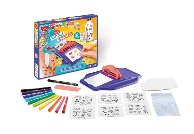Maped Tattoos & Stickers Juego para hacer tus propios Tatuajes y Pegatinas - Para Niños a partir de 6 Años