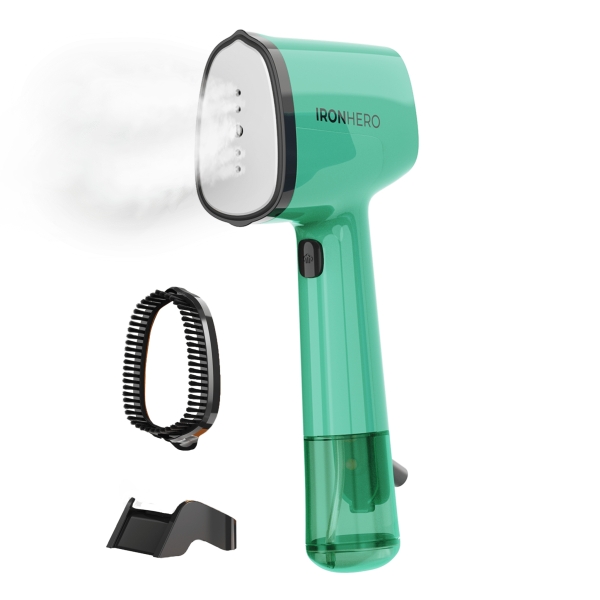 Cecotec IronHero V-1500 Essential Plancha de Vapor Vertical - 1500W - Vapor Continuo 25g/min - 2 Modos - Suela Ceramica - Sistema Autoapagado - Cepillo Quitapelusas - Color Verde